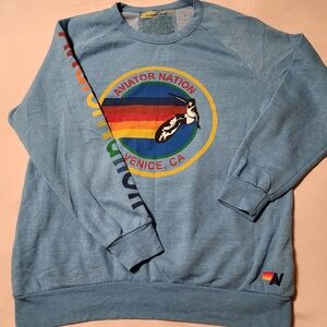 Aviator Nation Sweatshirt Unisex Venice Surf XXL Blue